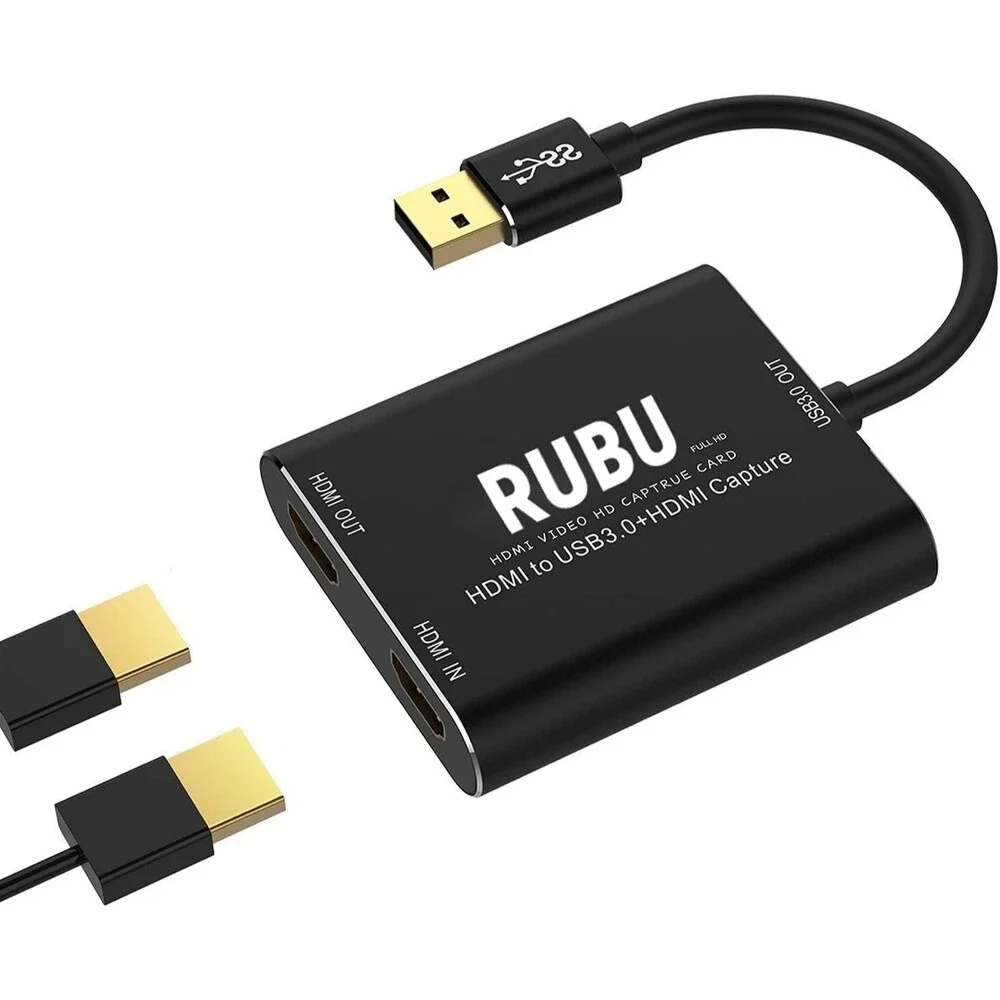 RUBU Capture Card USB 3.0 HDMI Video Capture Device 1080P 60FPS for Live Stream